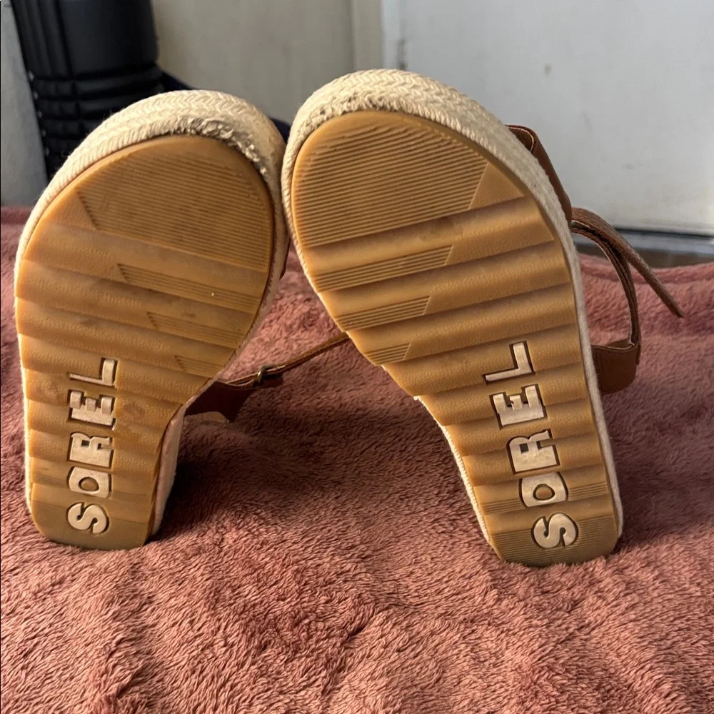 Sorel Tan Espadrille Platform Sandals